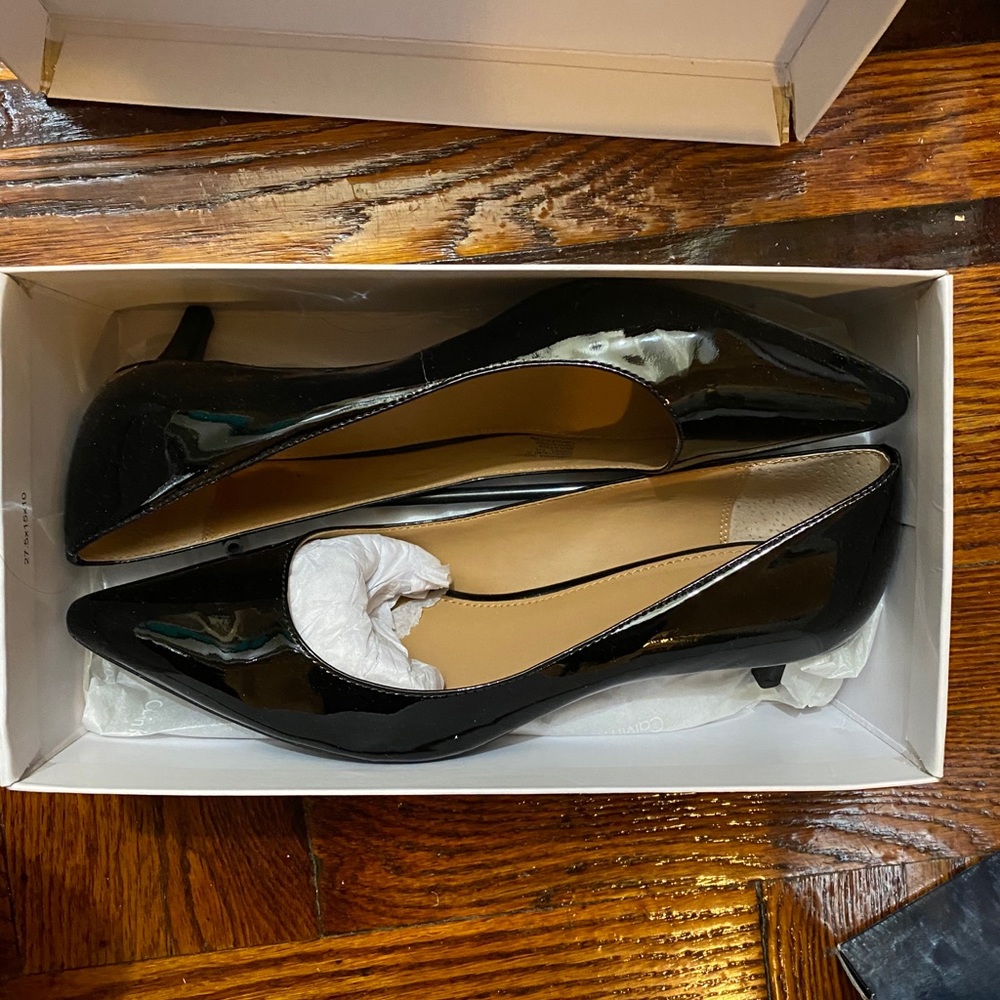 Calvin Klein Gabrianna Pump Black Patent Sz 8